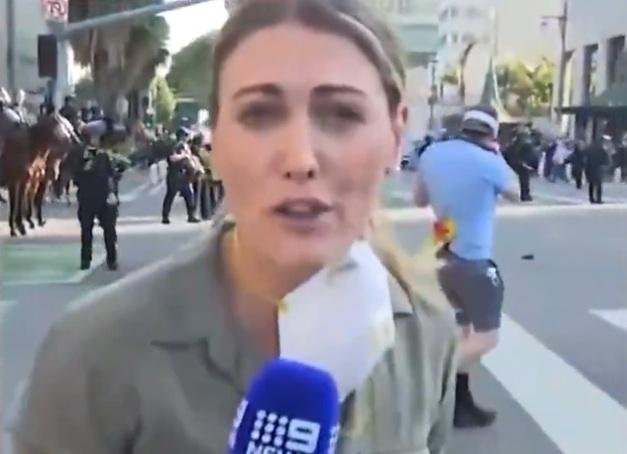 Aussie reporter hit with rubber bullet at LA protest