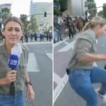 Australian news reporter shot with rubber bullet live on air while covering LA anti-ICE riots
