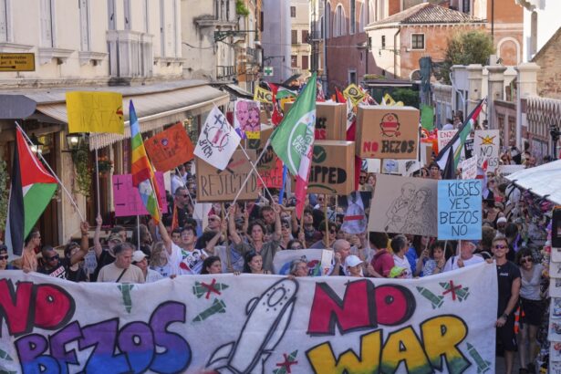 Bezos wedding invites protests in Venice : NPR