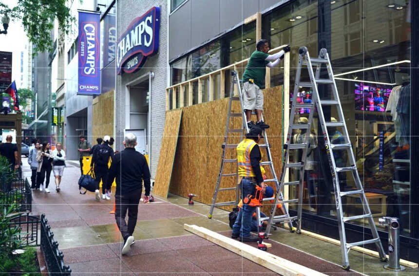 Board-up crews hired, weddings canceled in preparation for anti-Trump rally in the Loop