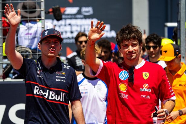Charles Leclerc responds to Max Verstappen complaints during their podium battle in the F1 Spanish GP