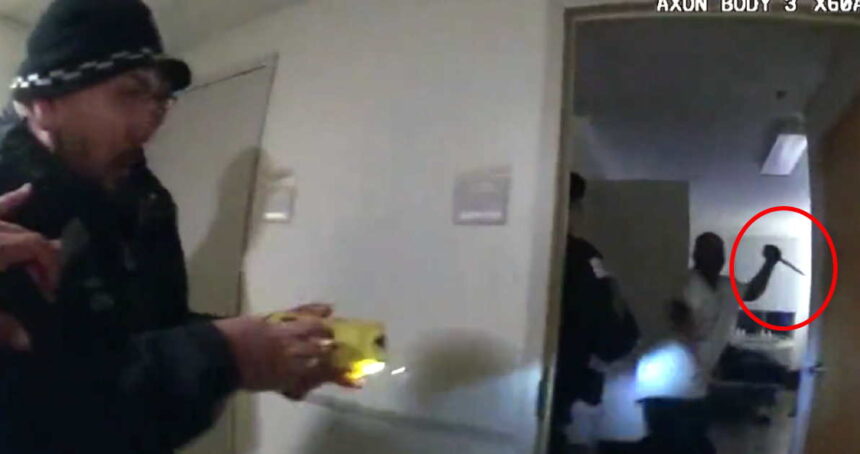 Chicago police sergeant is nearly killed by knife-wielding man before back-up officers shoot the assailant dead (videos)
