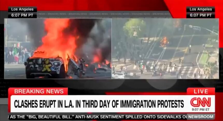 DEVELOPING: 500 Active Duty Marines Prepared to Deploy to Downtown Los Angeles as Rioters Set Cars on Fire |