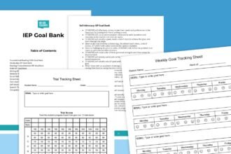 Free IEP Goal Bank With 175+ Goals & Printable Tracking Sheets
