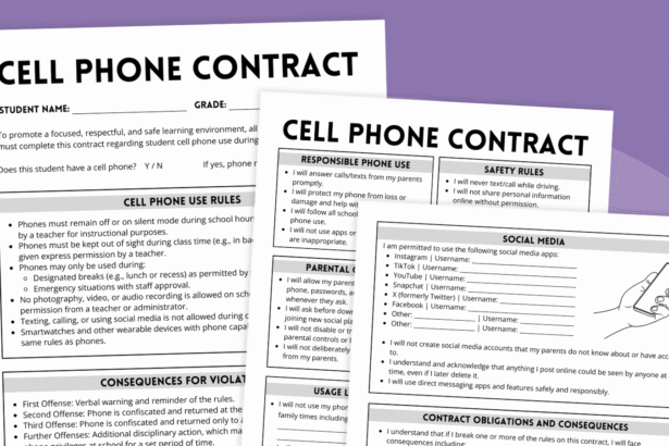 Free Printable Cell Phone Contracts for Teens