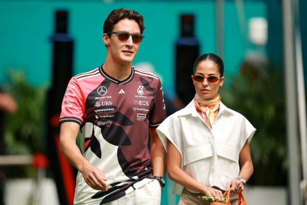 George Russell’s girlfriend reposts an image of them linking up with Real Madrid superstar