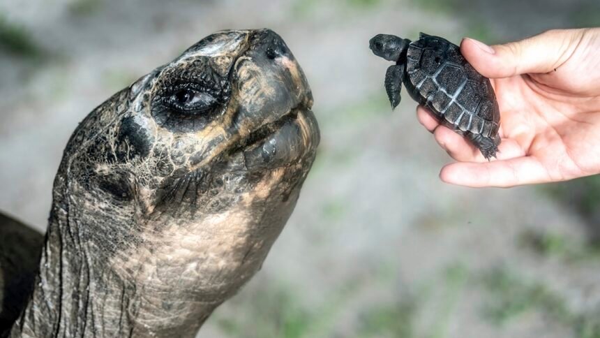 Goliath the Galápagos tortoise celebrated his first Father’s Day and 135th birthday : NPR