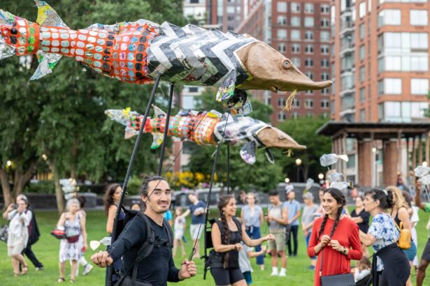 Greg Corbino’s Fish Puppets Made from Reclaimed Trash Migrate Along the Hudson River — Colossal