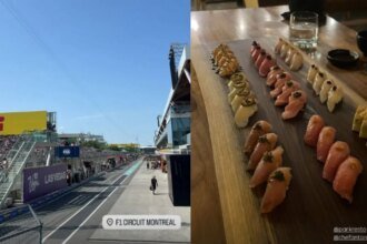Hours after attending Canadian GP’s qualifying with his fiancee Caitlin, Nick Suzuki enjoys boatload of sushi at popular Japanese restaurant
