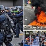 Hundreds of Protesters and Police Clash Over Immigration Issues in L.A.