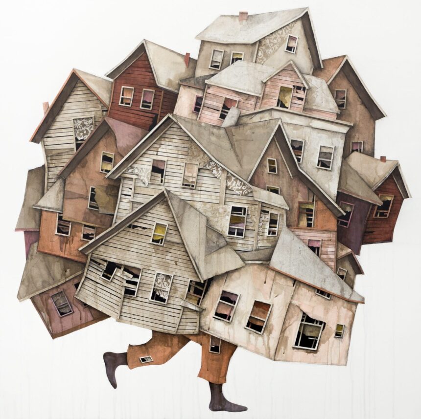 In ‘Passing Time,’ Seth Clark’s Jumbled Old Houses Play, Leap, and Explore — Colossal