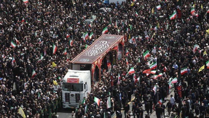 Iran holds funeral procession for top commanders killed in Israeli strikes