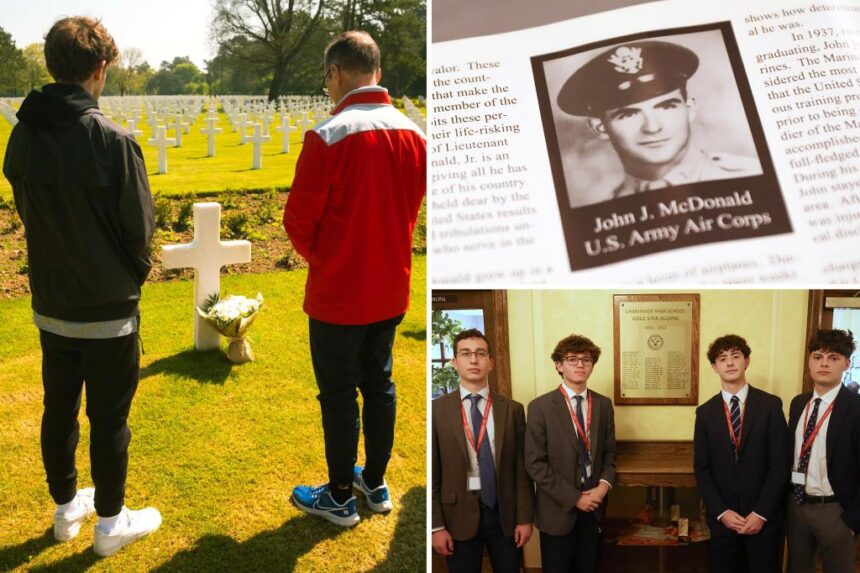 Long Island students travel to Normandy, honor long-forgotten alum who died in D-Day invasion
