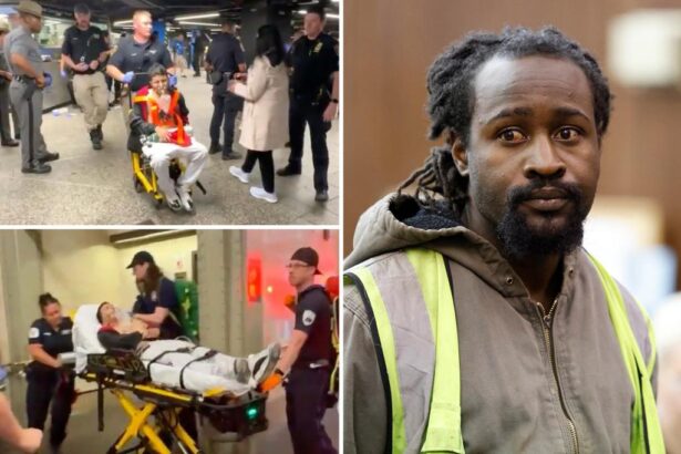 NYC maniac accused of stabbing 2 on train is locked up on high bail