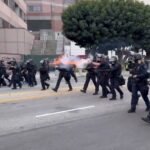 Officers Deploy Tear Gas and Storm Protestors at Federal Detention Facility in Downtown Los Angeles (VIDEO) **DHS Responds** |