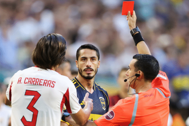 Referee mixes up red card with prayer card while sending off Boca Juniors’ Figal at FIFA Club World Cup game