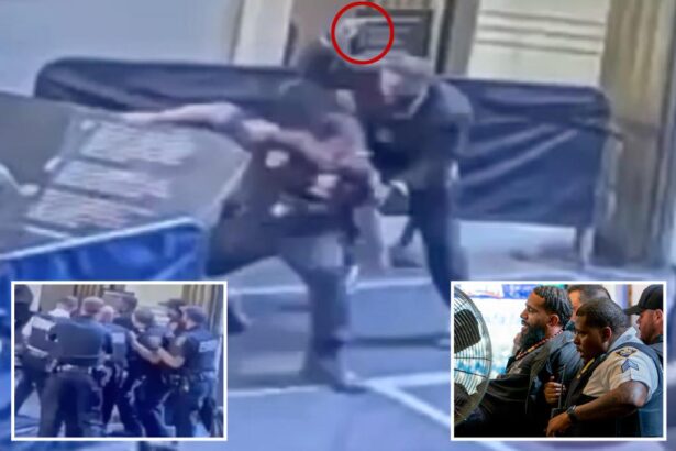 Shocking footage captures moment knife-wielding maniac lunges at officers inside NYC courthouse