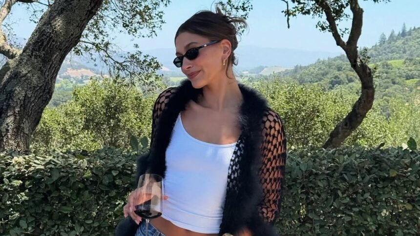 Hailey Bieber Brings Frosé Nails to Her Wine Country Girls’ Trip