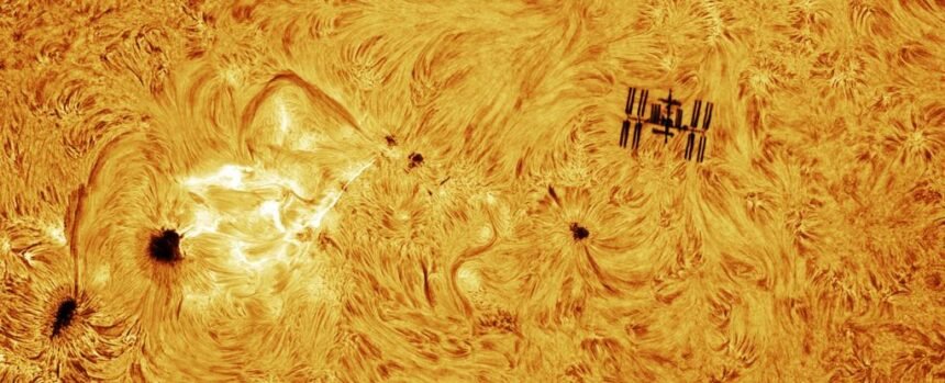 Solar Flare Photobombs The ISS in Perfectly Timed Photo : ScienceAlert