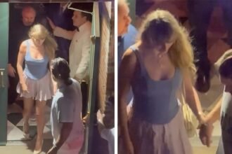 Taylor Swift and Travis Kelce Hold Hands While Exiting NYC Restaurant