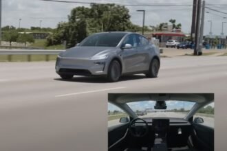 Tesla sends driverless Model Y from factory to customer to promote its robotaxi tech