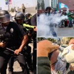 This is all the riot gear that LA cops are using to break up anti-ICE protests