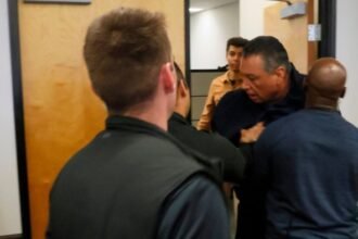 US Senator Alex Padilla wrestled to ground at Los Angeles news conference