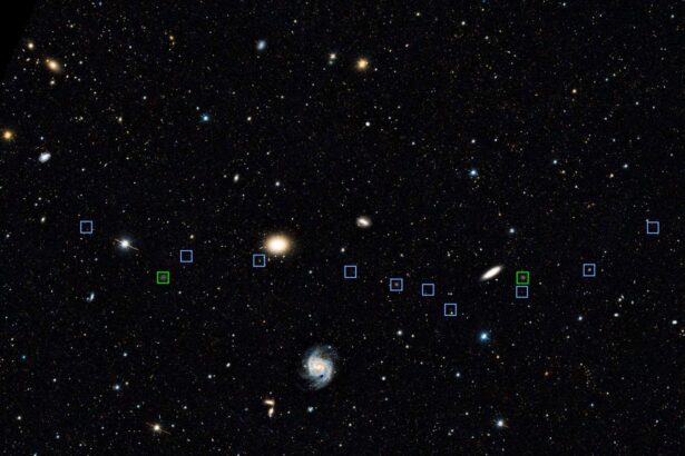 Weird line of galaxies may have been created by a cosmic bullet