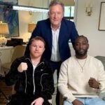 Canelo Alvarez (left) and Terence Crawford (right) warn Piers Morgan (center). [Image courtesy: @piersmorgan on Instagram]