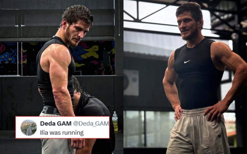 Movsar Evloev (in fame) during training ahead of UFC Abu Dhabi. [Images courtesy: @movsar_evloev_94 on Instagram]