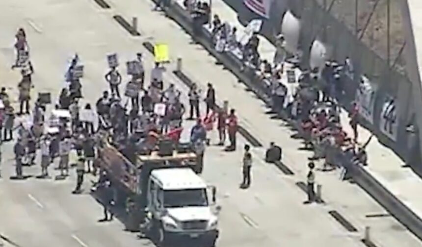 Anti-ICE Rioters Shut Down Bridge in Downtown Los Angeles (VIDEO) |