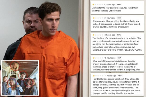 Brian Kohberger’s controversial plea moves angry commenters to bomb Idaho prosecutor’s office with one-star reviews
