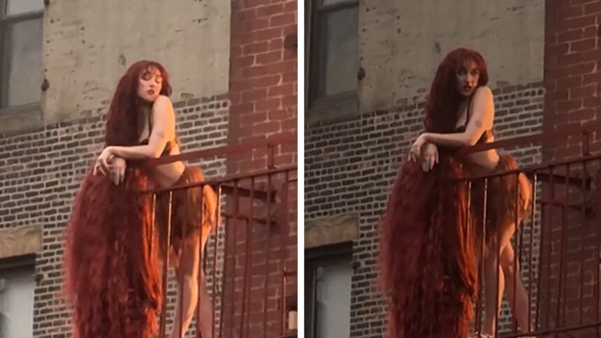Chappell Roan Films Music Video in NYC With Dramatic Rapunzel-Style Hairdo