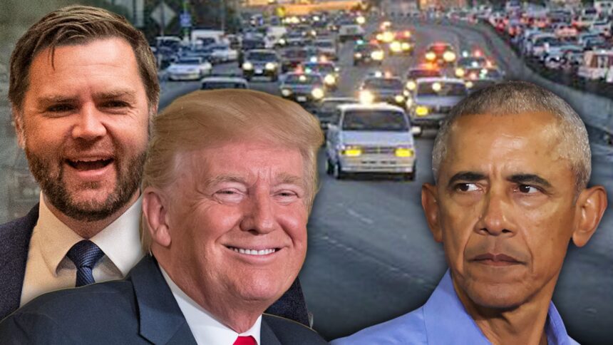 Donald Trump Posts Meme of Himself, J.D. Vance Chasing Obama in O.J.’s White Bronco