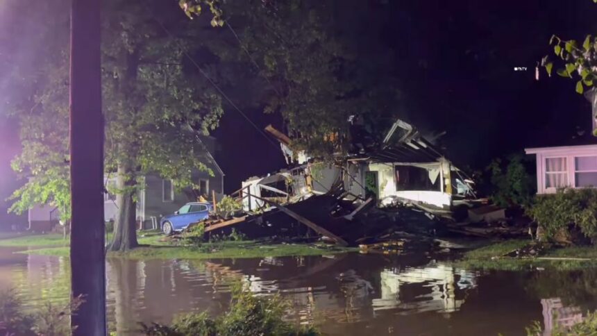 Family narrowly escapes death after NJ home catches fire and explodes in storm