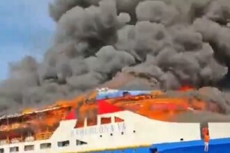 Ferry Engulfed in Flames With 280 Onboard, Passengers Leap Into Ocean