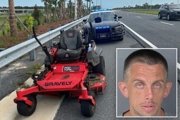 Florida man arrested for allegedly driving lawn mower drunk down busy highway