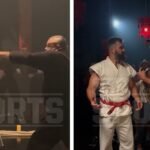 Jason Kelce Films Beer Commercial With Travis, Chuck Liddell, Takes Fake Punch