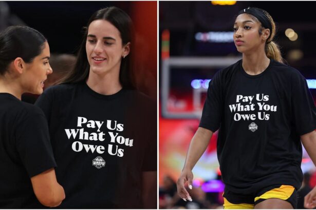 “Lockout coming” – Fans react as WNBA players rock ‘pay us what you owe us’ shirt in Caitlin Clark’s building