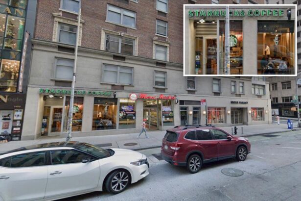 Off-duty NYPD detective punched while trying to stop unhinged man throwing food at Starbucks: cops, sources