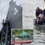 One man jumped off bridge, another entered water from pier