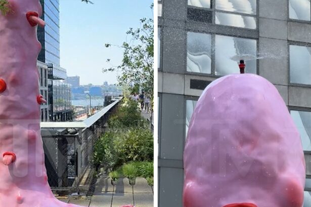 Phallic Art Sculpture That Squirts Water on Passersby Shocks Crowd in NYC