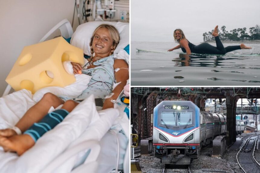 Surf instructor has arm ripped off when ‘clipped’ by Amtrak train