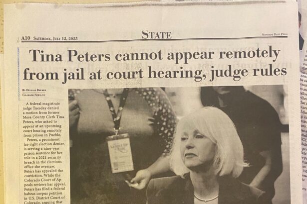 The Persecution Against Tina Peters Continues as Judge Rules She Cannot Appear Remotely at Court Hearing
