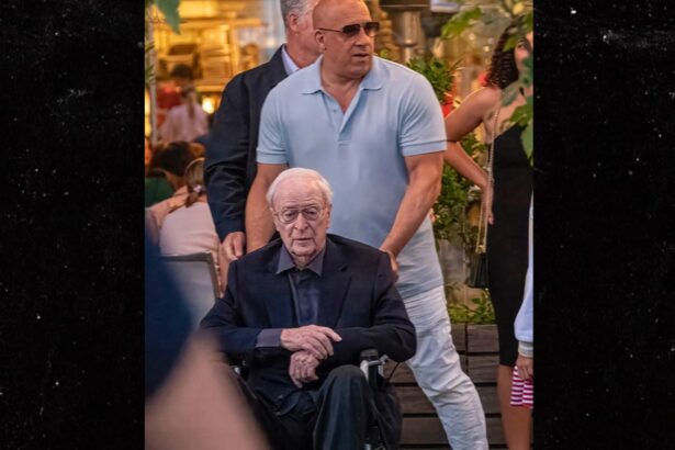 Vin Diesel Pushes Michael Caine in Wheelchair at Dinner in London