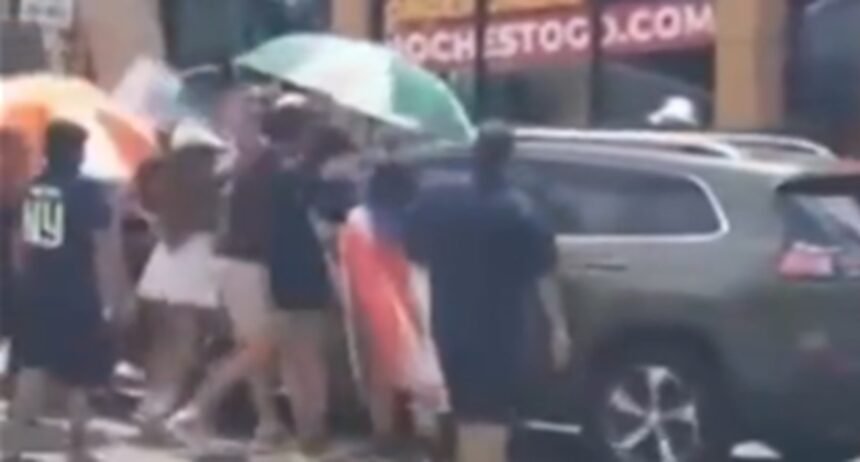 WATCH: 62-Year-Old Woman Charged for Driving Through Anti-ICE Protesters Who Were Surrounding and Pounding on Her Car in New Jersey |