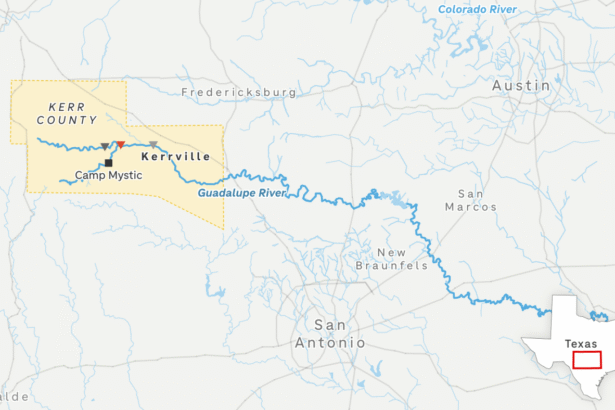 Where the Texas floods happened and how high the waters rose : NPR