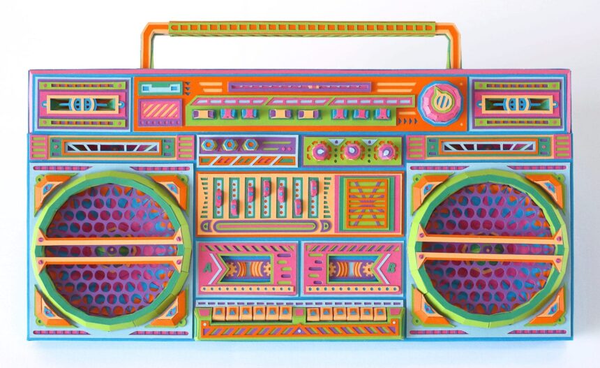 Zim&Zou’s ’80s-Inspired Paper Cassettes and Boombox Radiate with Color — Colossal