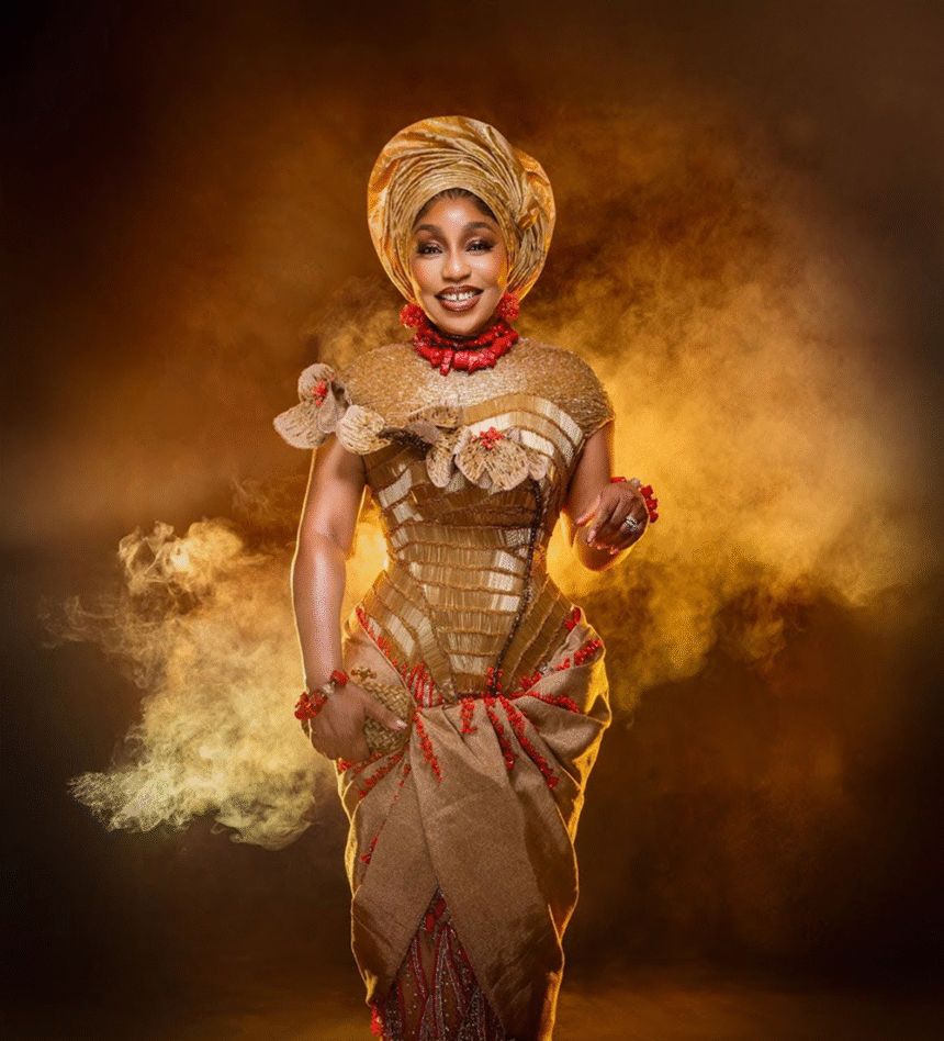 TUBO Honors Rita Dominic’s Golden Jubilee with an Iconic Bespoke Gown