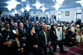 Adams, Cuomo, Mamdani and Sliwa pay their respects